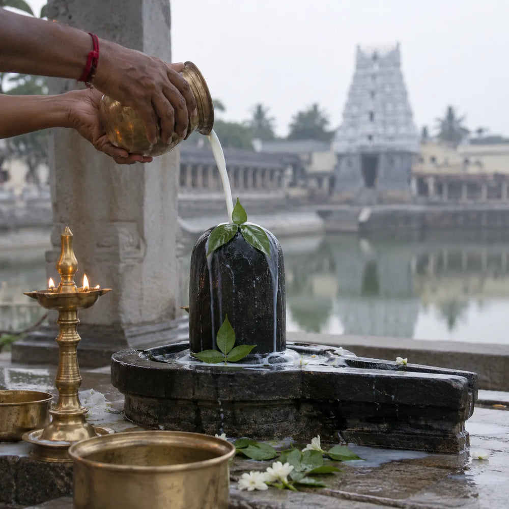 Raja Rajeshwara Abhishekam — Sri Raja Rajeshwara Temple, Vemulawada