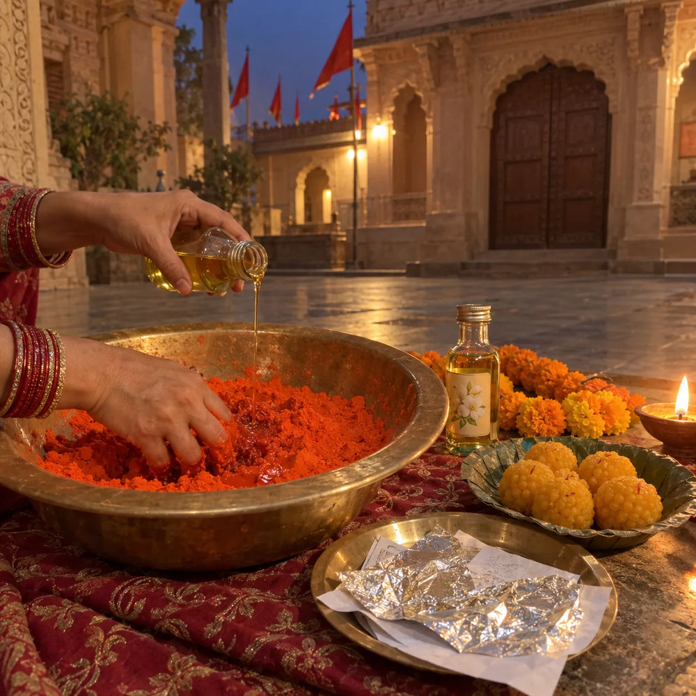 Sindoor Chola Arpan for One Person — Panchmukhi Hanuman Mandir, Mehandipur