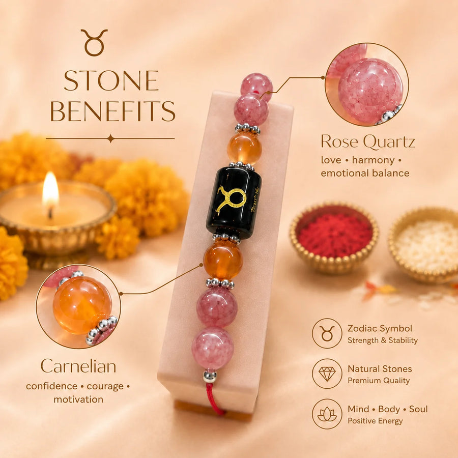 Taurus (Vrishabh Rashi) Divine Stone Rakhi