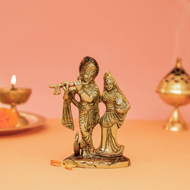 Radha Krishna brass idol from Divine Hindu