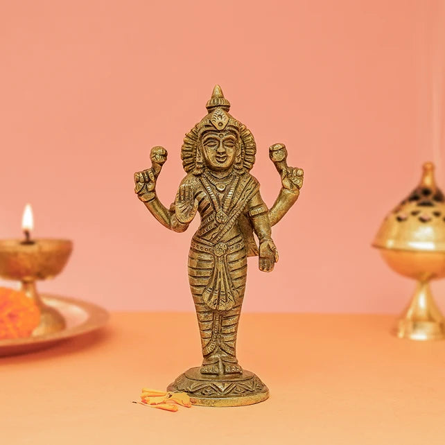 Goddess Lakshmi brass idol