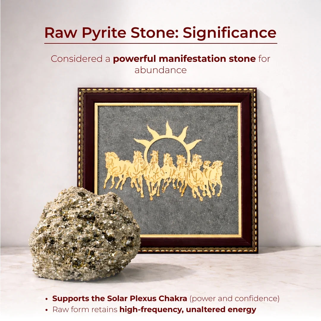 Seven-horses raw pyrite frame