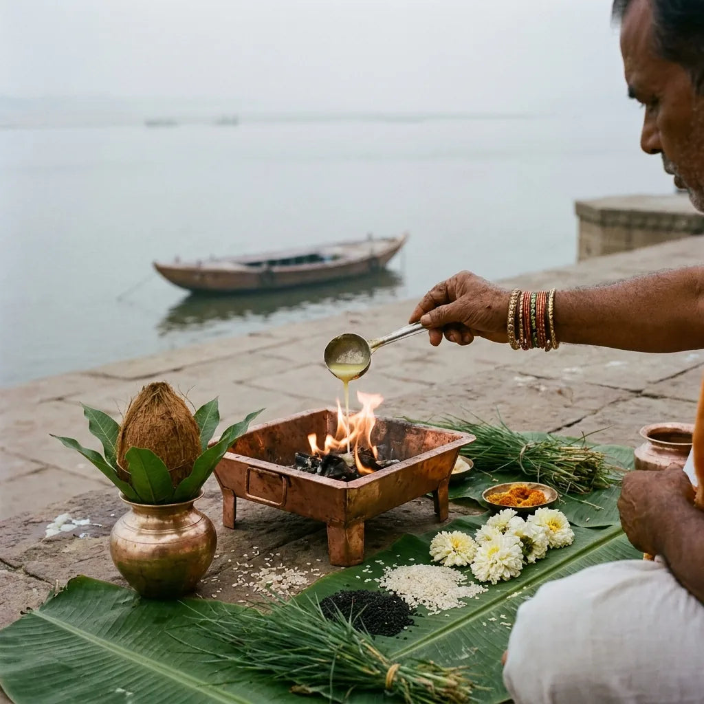 Havan during Narayan Bali rites
