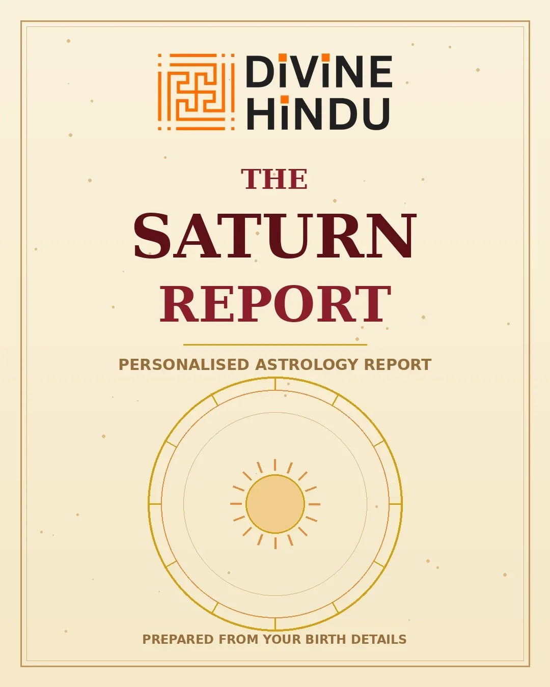 Saturn In Your Birth Chart Report — Divine Hindu report cover