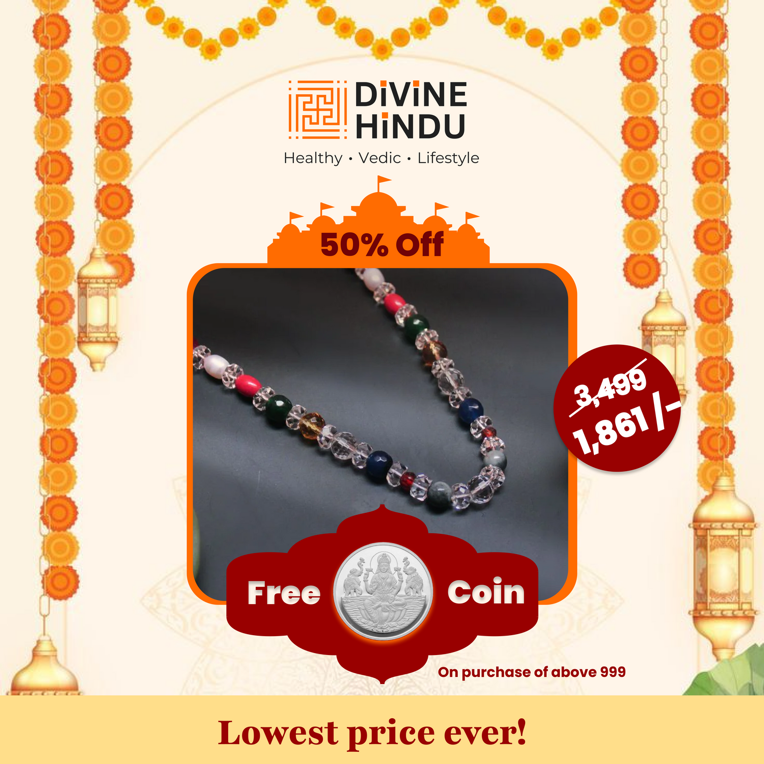 Nine Gems Navratna Stones Mala