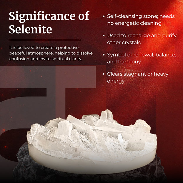 Raw Selenite Crystal Charging Plate