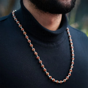 Divine Rudraksha Necklace - 54 Bead with FREE 5 Mukhi Nepali Rudraksha