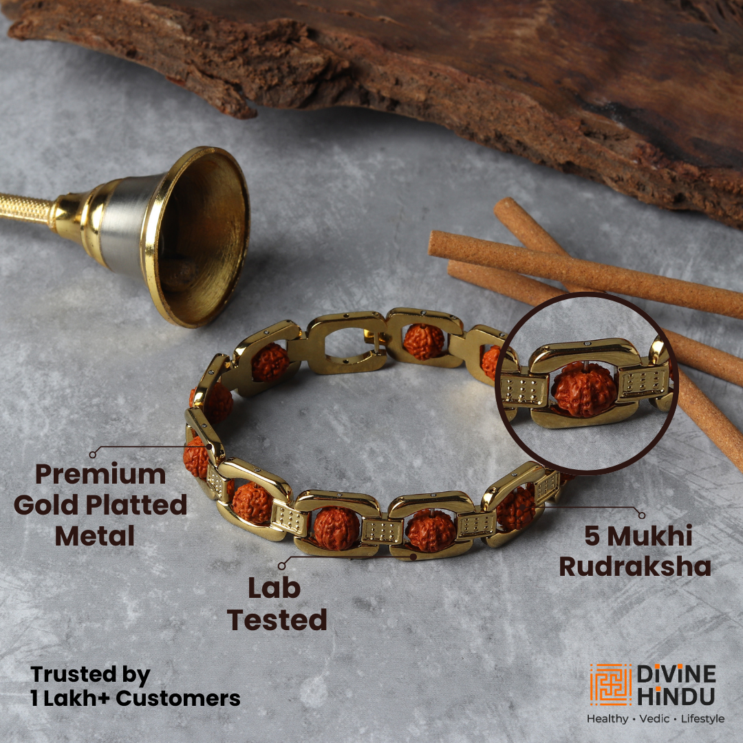 Gold bracelet rudraksha on sale