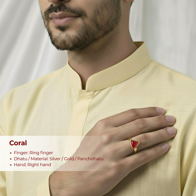 Natural Coral Gemstone (Moonga)