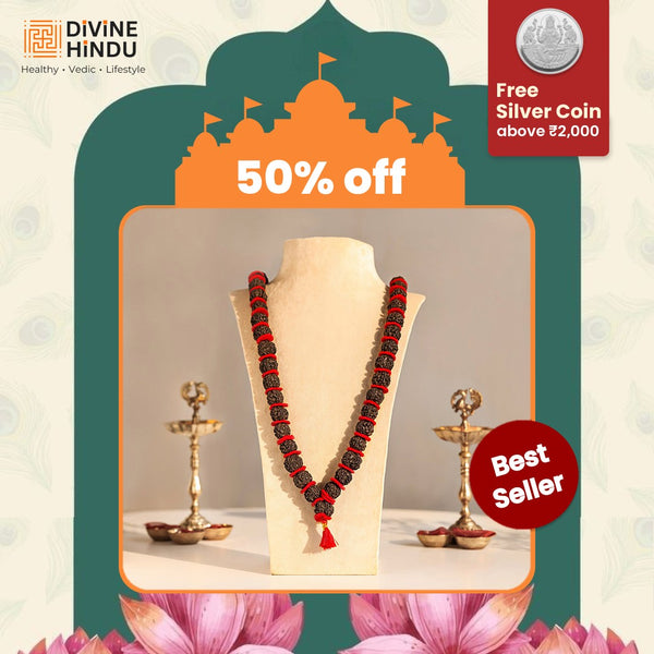 5 Mukhi Rudraksha Kantha Mala - 54+1 Beads | Natural & Lab-Certified