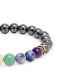 7 Chakra Bracelet Black Tourmaline Closeup