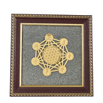 7 Chakra Raw Pyrite Frame for Energy Balance & Wealth Flow