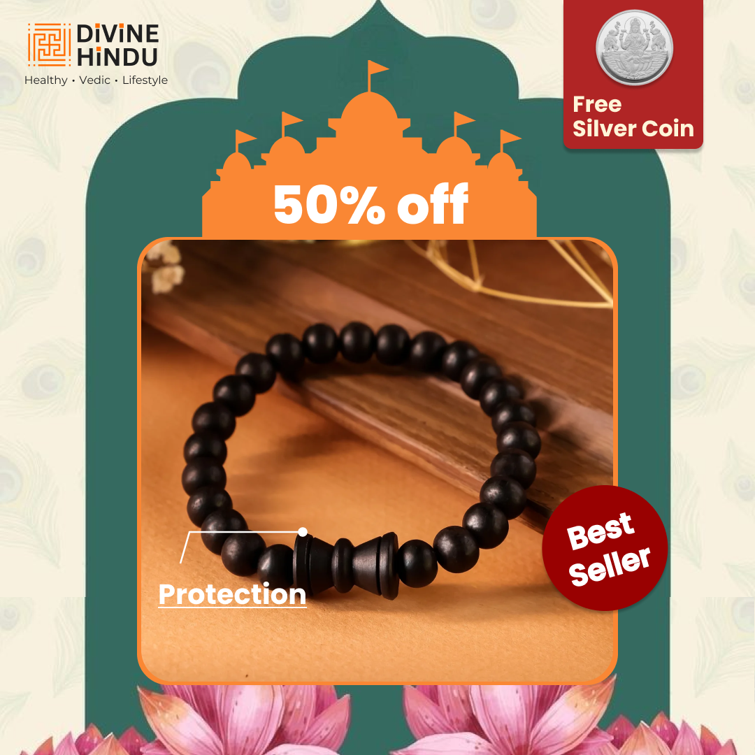Karungali Malai Damru Bracelet with Govt. Certification