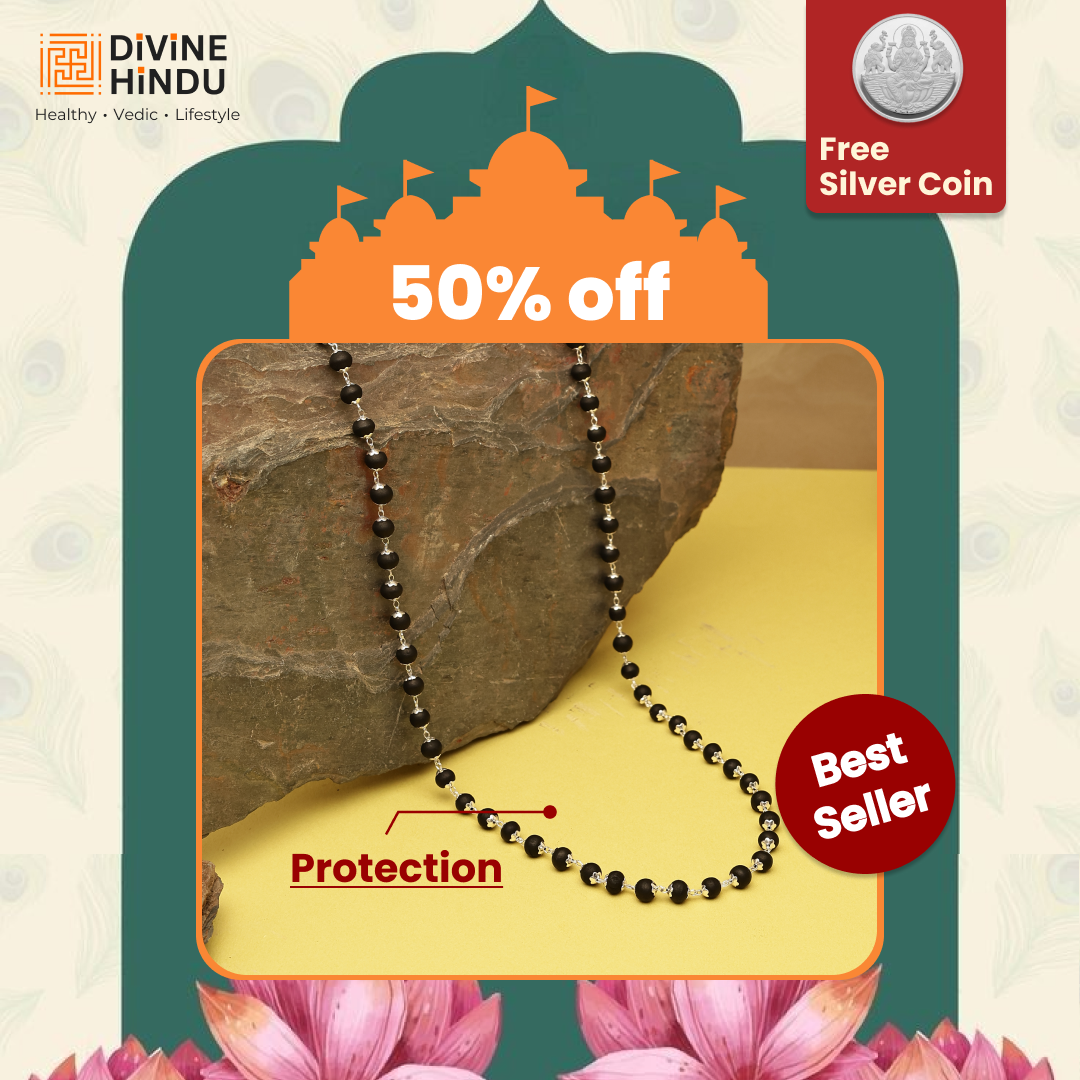 Karungali Malai Silver Cap Plated Necklace with Certification