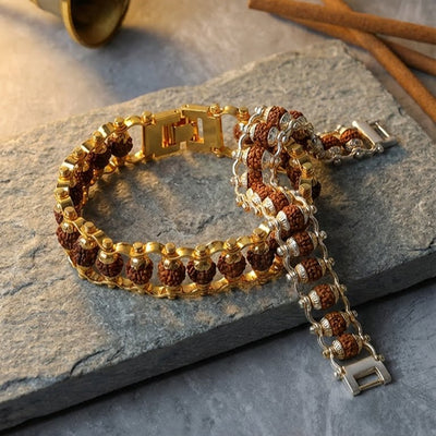 Chandra-Rudra Shanti Set: Silver-Plated Premium Rudraksha & Sacred Chain Combo
