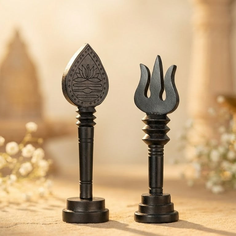 Karungali Base Combo: Shiv Trishul & Murugan Astra