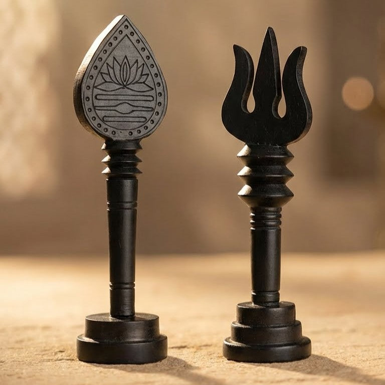 Karungali Base Combo: Shiv Trishul & Murugan Astra