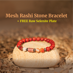 Aries (Mesh Rashi) Stone Bracelet with FREE Raw Selenite Plate