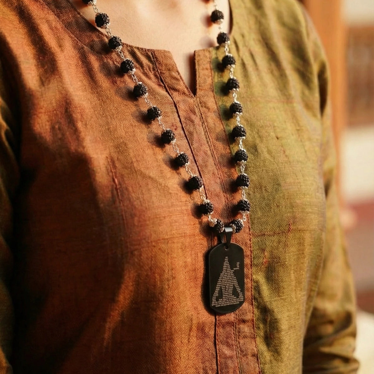 Black Rudraksha with Shivji Pendant