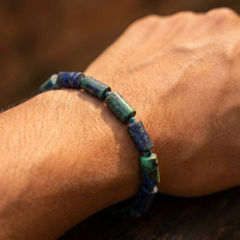 Lapis Lazuli Rectangular Stone Bracelet