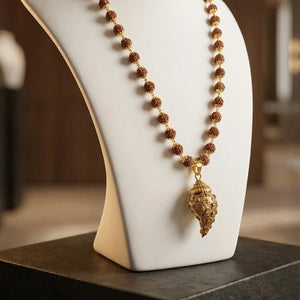 Rudraksha Mala With Shankh Pendant