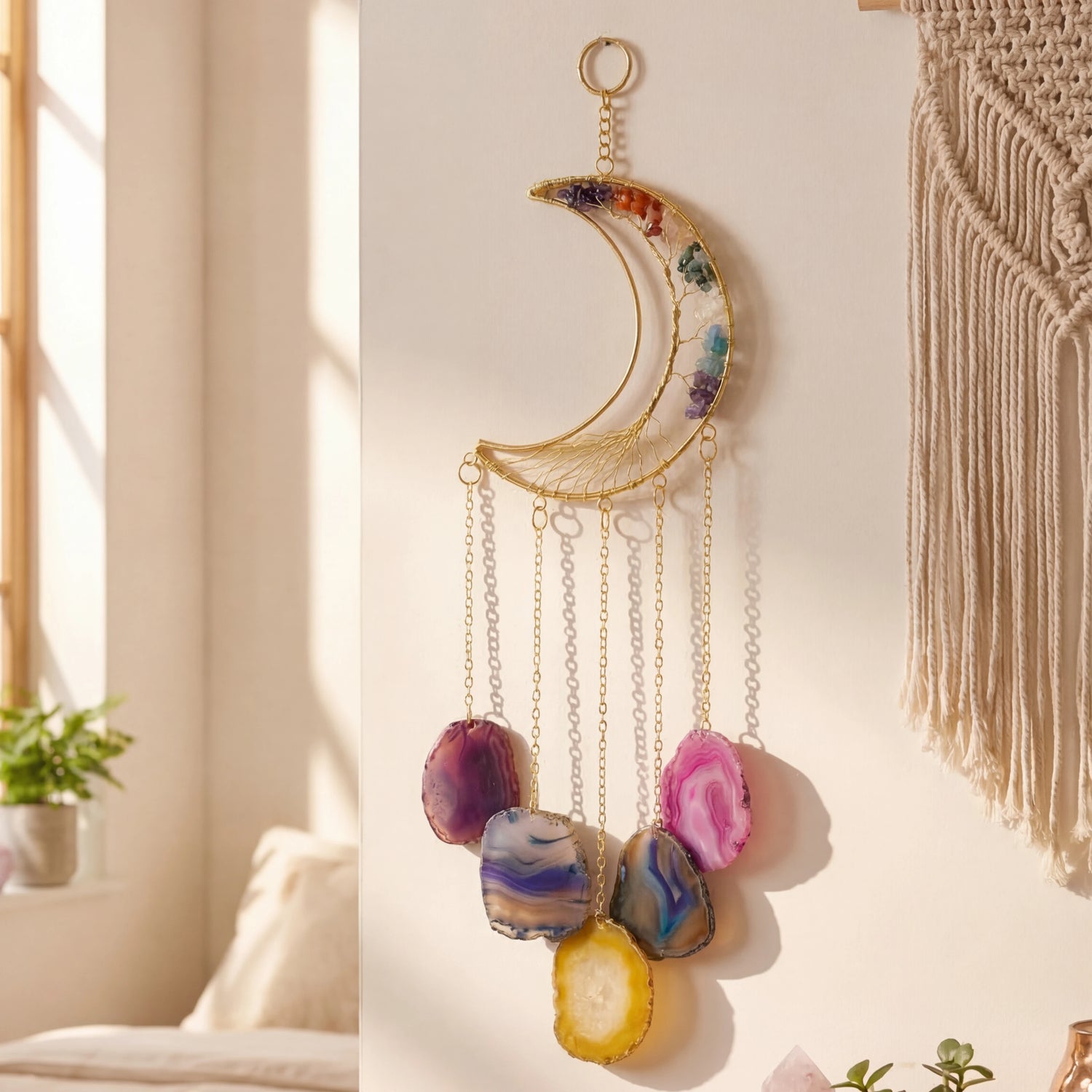Moon 7 Chakra Agate Dream Catcher