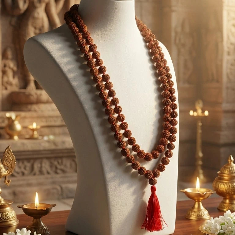 Sacred 108-Beads 7 Mukhi Rudraksha Mala