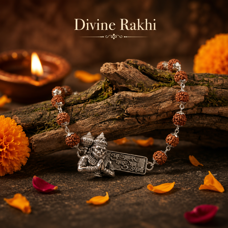 Rudraksha Hanuman Rakshak Rakhi Bracelet