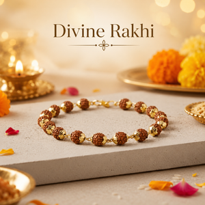 Gold Cap 5 Mukhi Rudraksha Bracelet