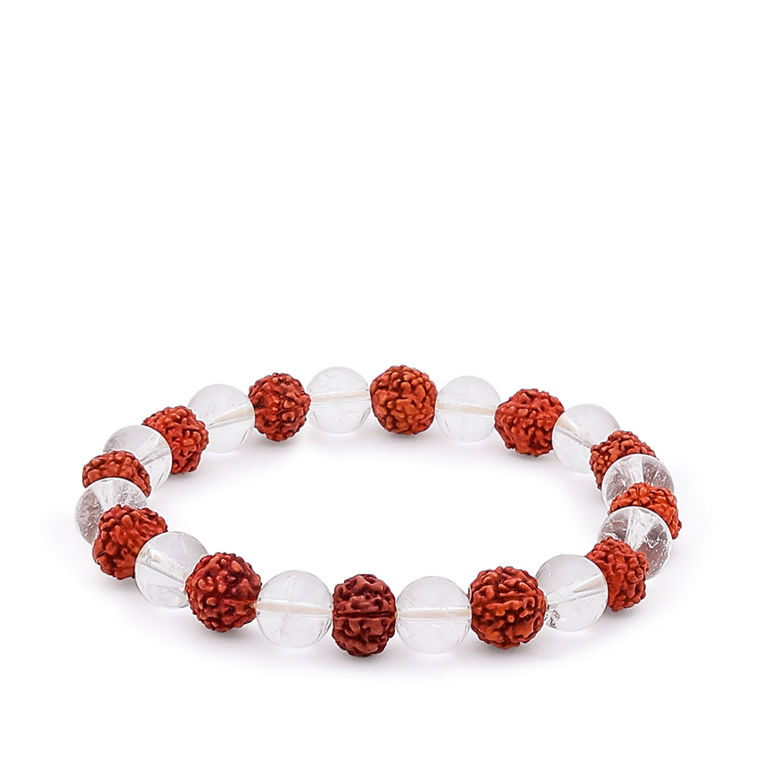 Clear Quartz with Rudraksha Bracelet