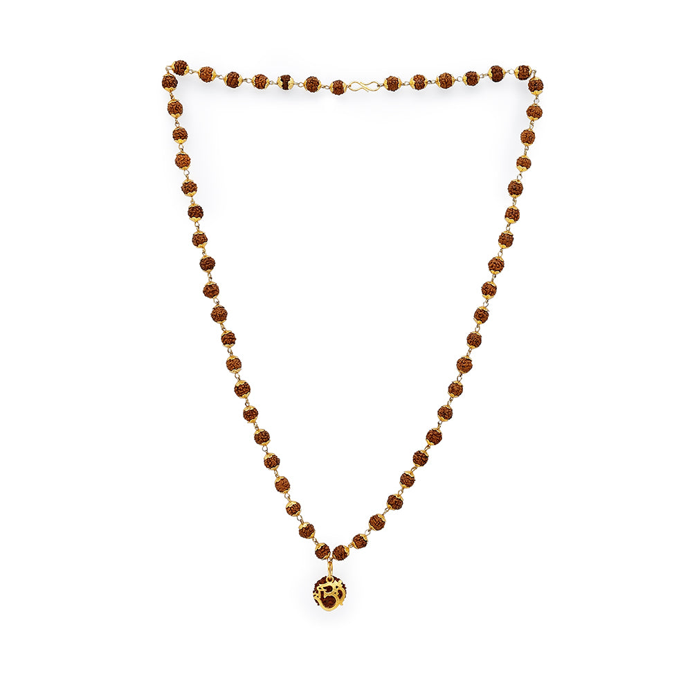 Shree Om Rudraksha Necklace – 54 Beads, Lab Certified