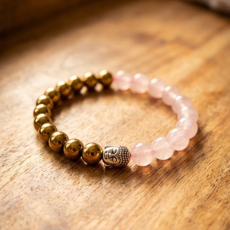 Rose Quartz & Pyrite Bracelet