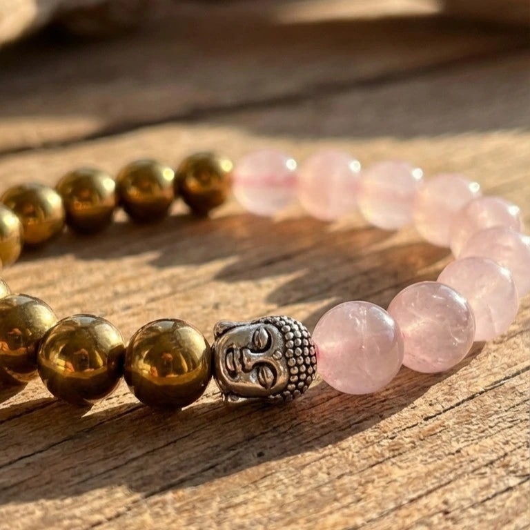 Rose Quartz & Pyrite Bracelet