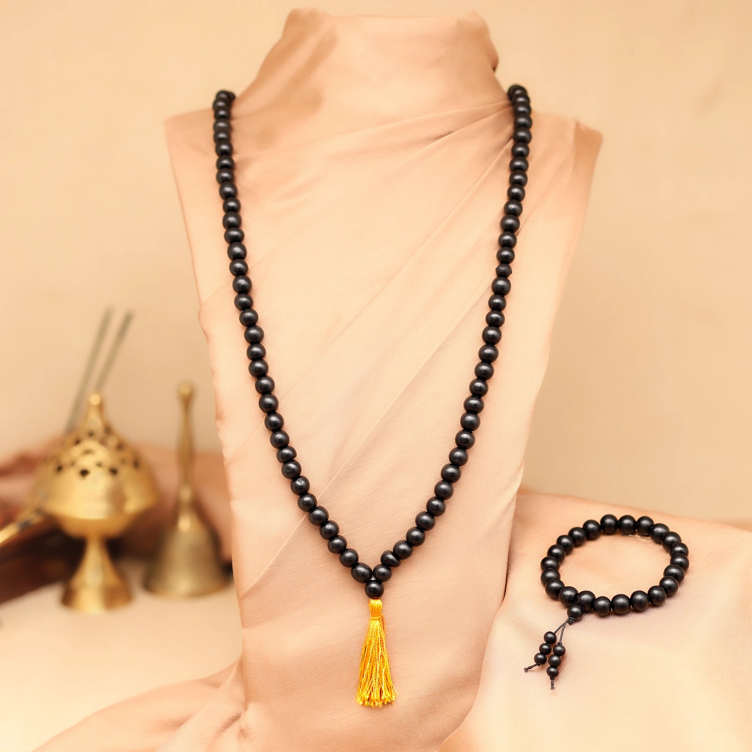 Original Karungali Malai 108-Beads & Karungali Malai Bracelet Combo with Govt. Certification