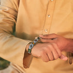 7 Chakra Link Chain Bracelet in Silver Finish