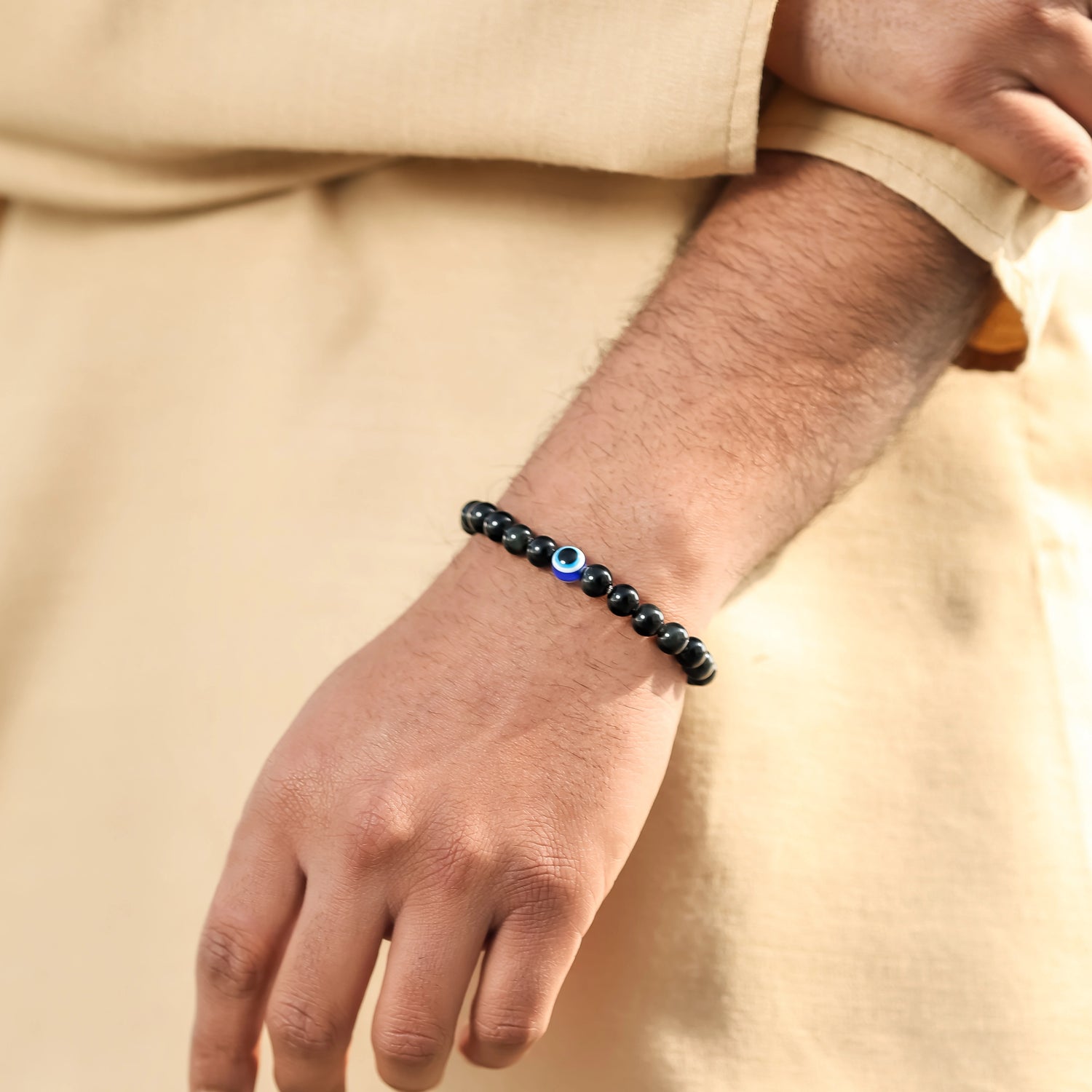 Black Obsidian Evil Eye Bracelet