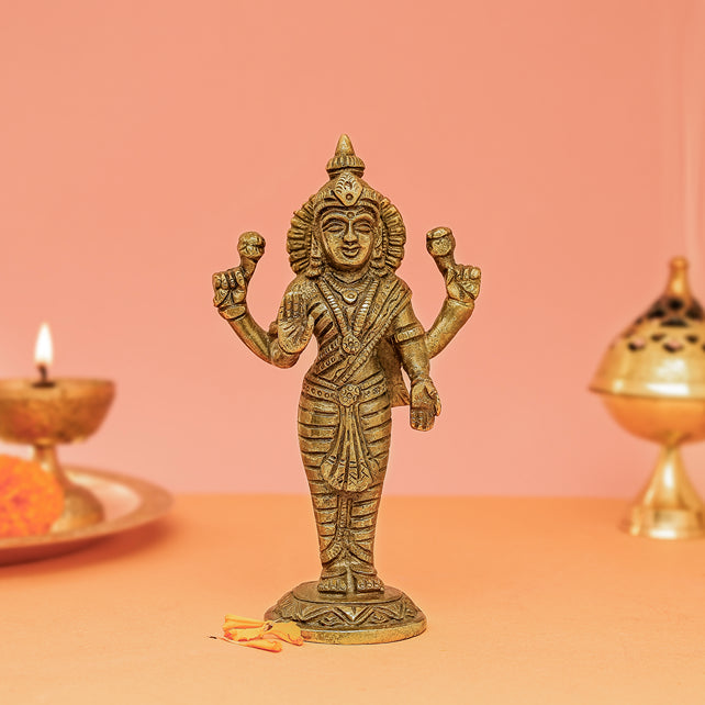 Goddess Lakshmi Brass Idol