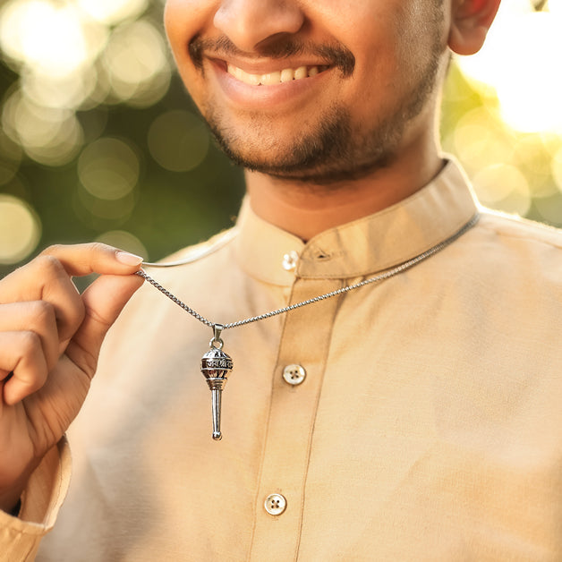 Silver Plated Hanuman Gadha Pendant