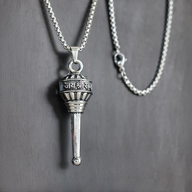 Silver Plated Hanuman Gadha Pendant