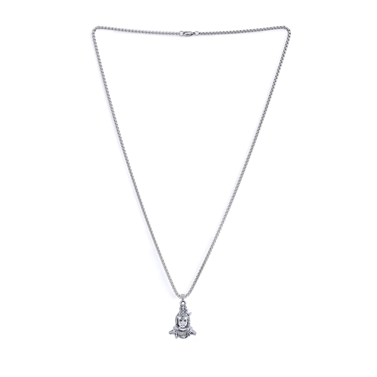Silver Plated Lord Shiva Face Pendant