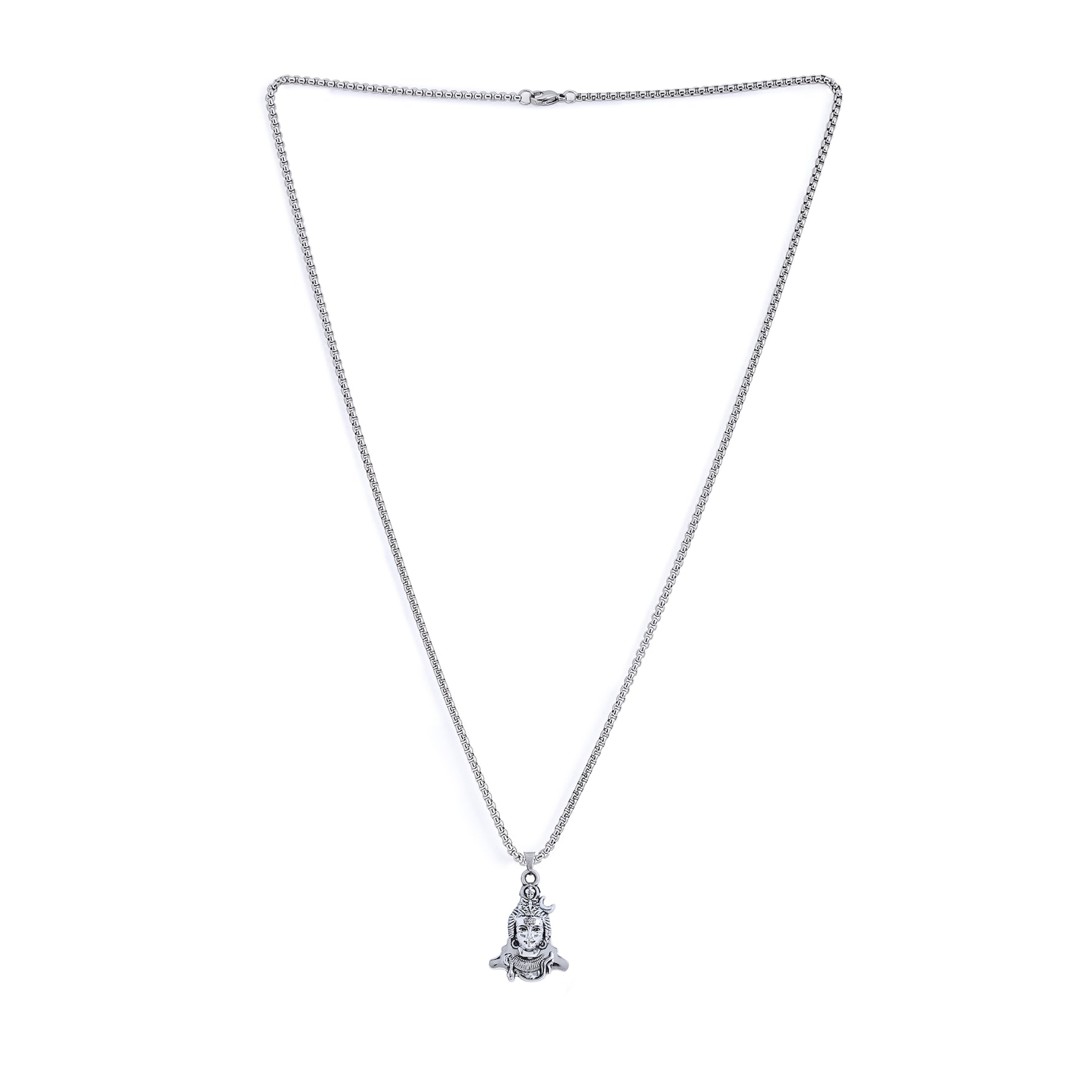 Silver Plated Lord Shiva Face Pendant
