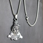 Silver Plated Lord Shiva Face Pendant