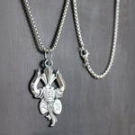 Silver Plated Shiva Trishul & Damaru Pendant