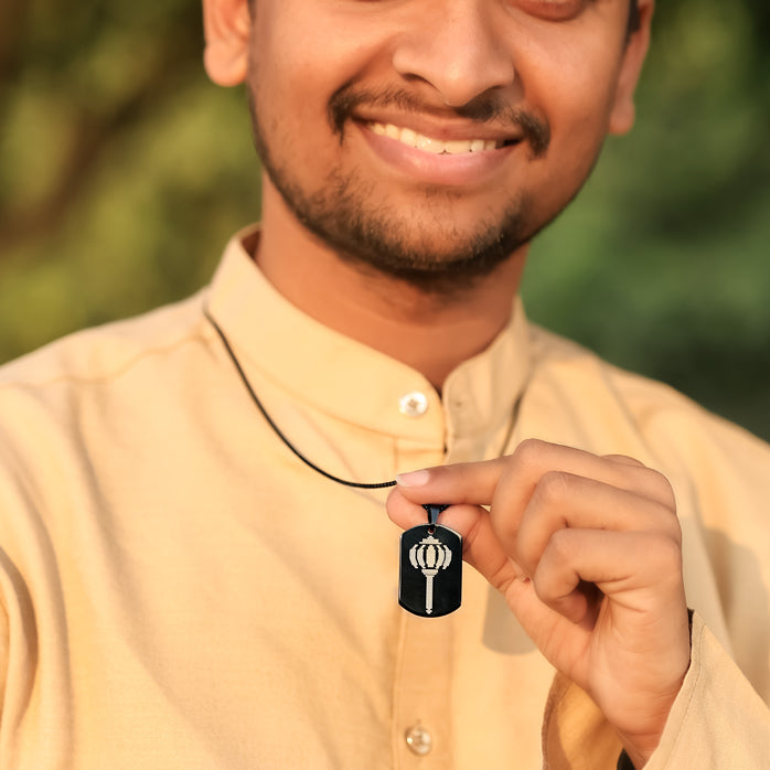 Oxidized Black Hanuman Gadha Pendant