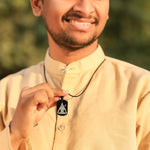 Oxidized Black Mahadev Engraved Pendant