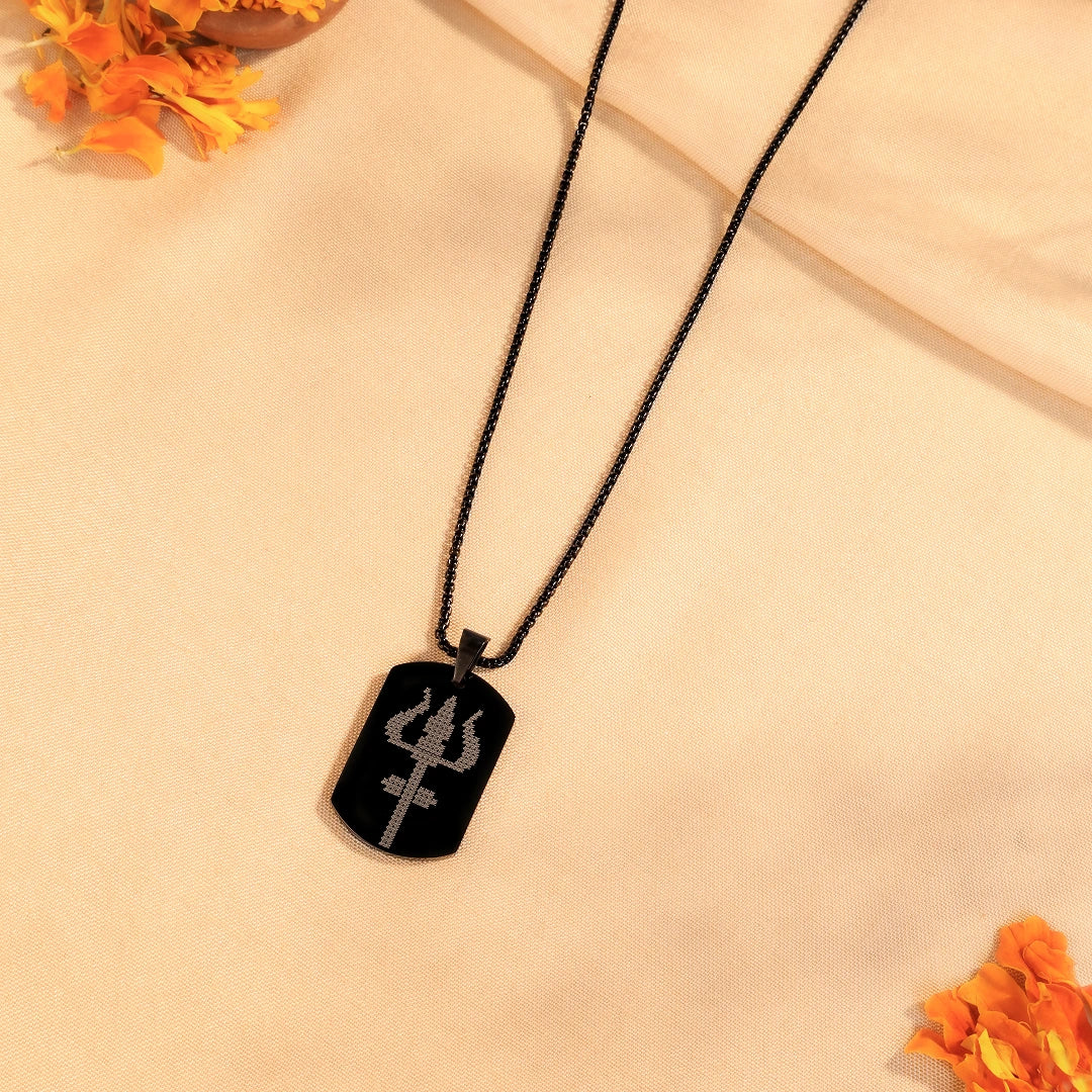 Oxidized Black Mahadev Trishul Pendant