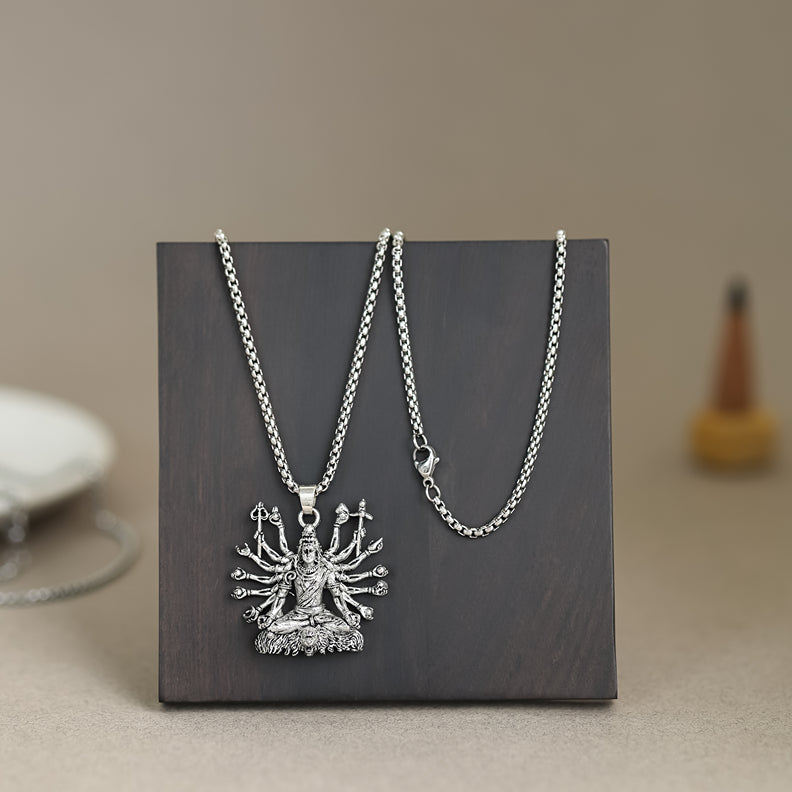 Silver Plated Mahadev Rudra Avatar Pendant