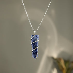 Sodalite Stone Locket with Chain