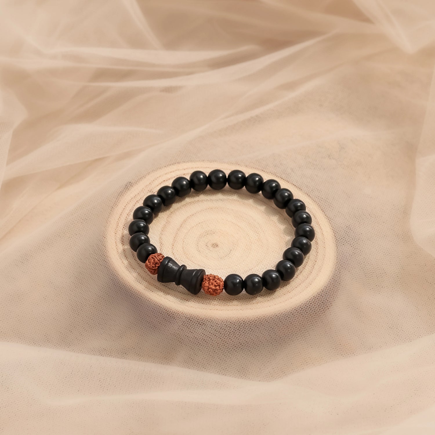 Karungali Rudraksha Damru Bracelet | Govt. Certification