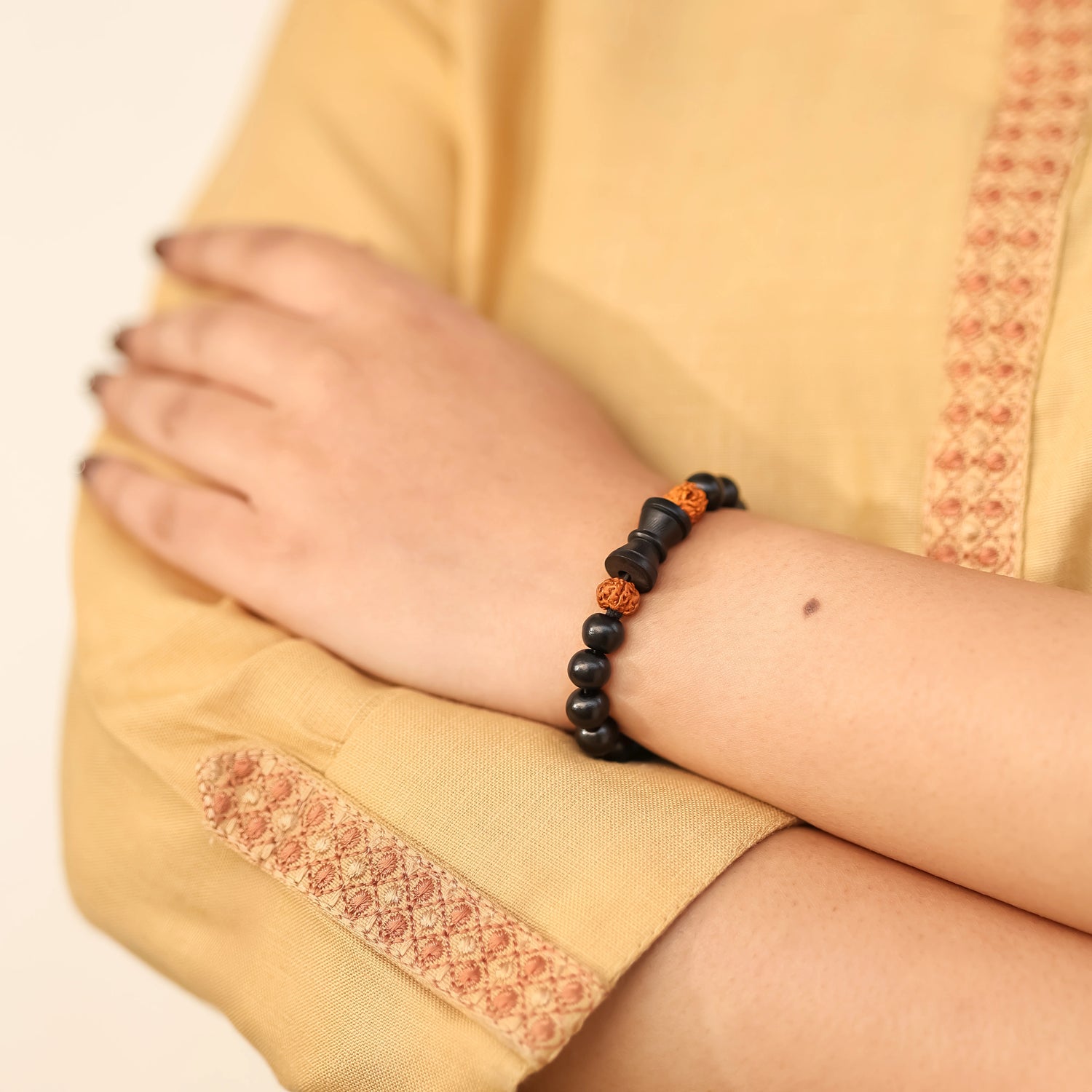 Karungali Rudraksha Damru Bracelet | Govt. Certification